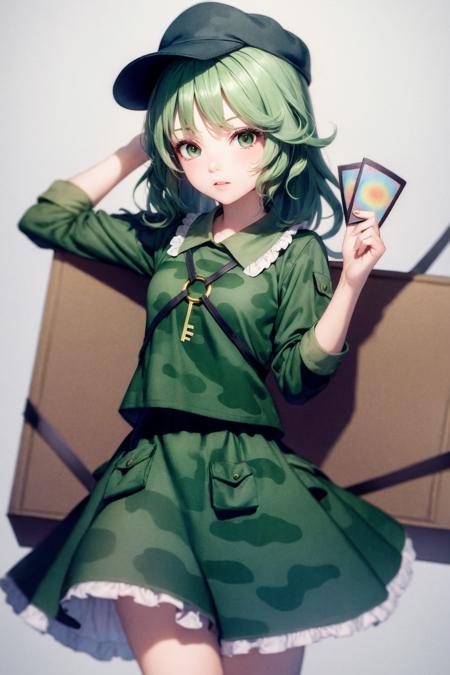 02342-2598690603-masterpiece, best quality,  _lora_YamashiroTakane_1_,_1girl,camouflage, hat,green hair,medium hair,green eyes,key,camouflage shi.png